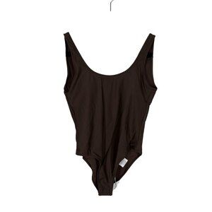 Rhythm Women Size M Brown Low Back Scoop Neck One Piece Swimsuit NWT